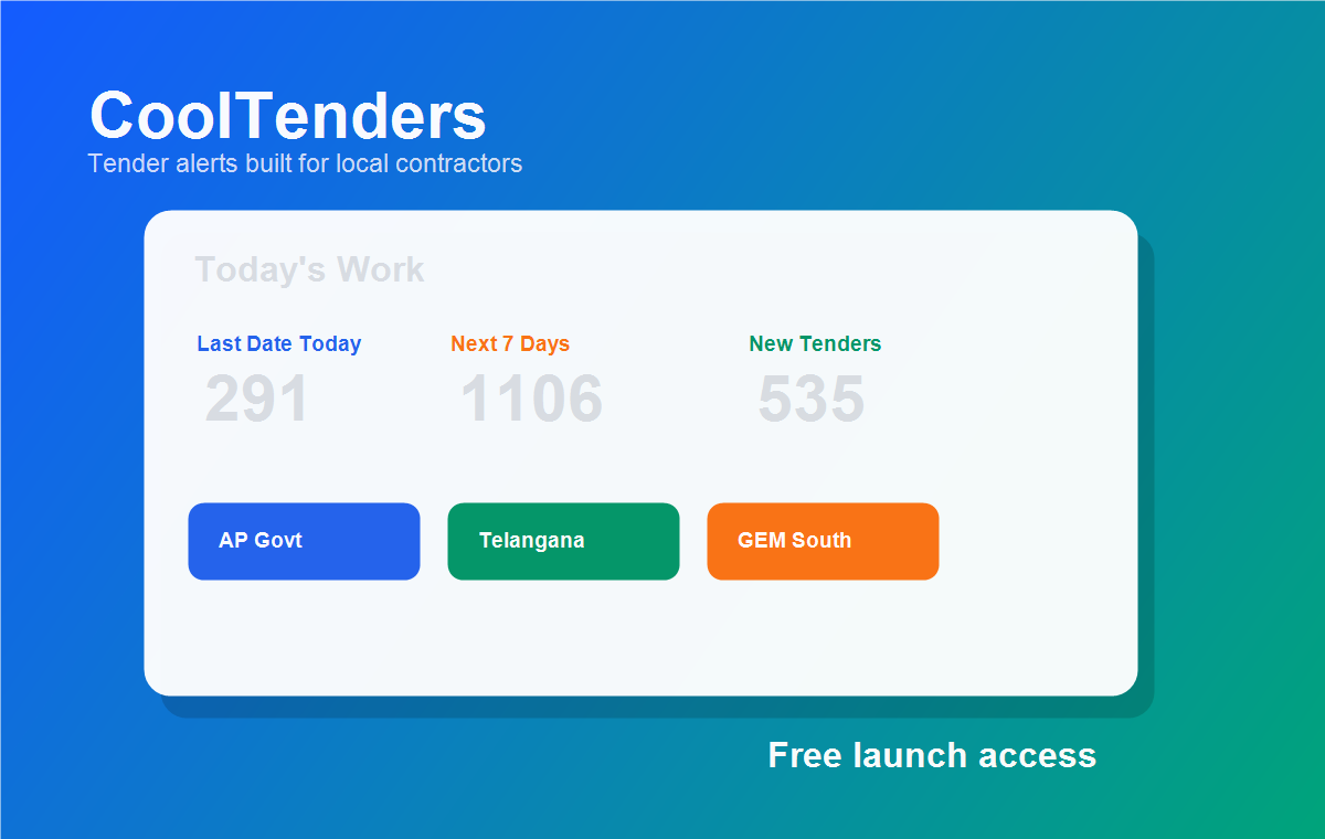 CoolTenders contractor dashboard preview